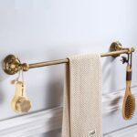 Antique Brushed Brass Towel Holder - Image 2