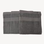 Dark Grey Diamond Face Towel - Set of 3 - Image 4